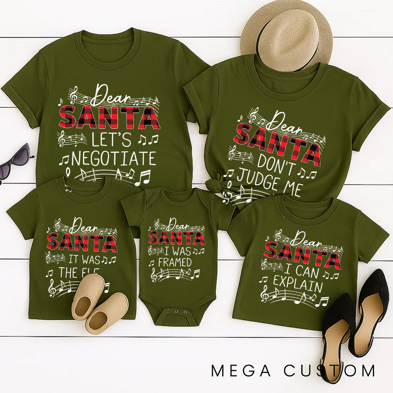 Personalized Family Matching Christmas Shirts Dear Santa Tee