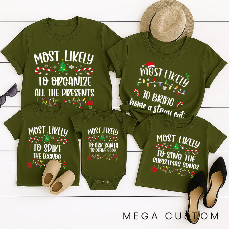 Personalized Family Matching Most Likely to Christmas Shirt Funny Christmas Tees