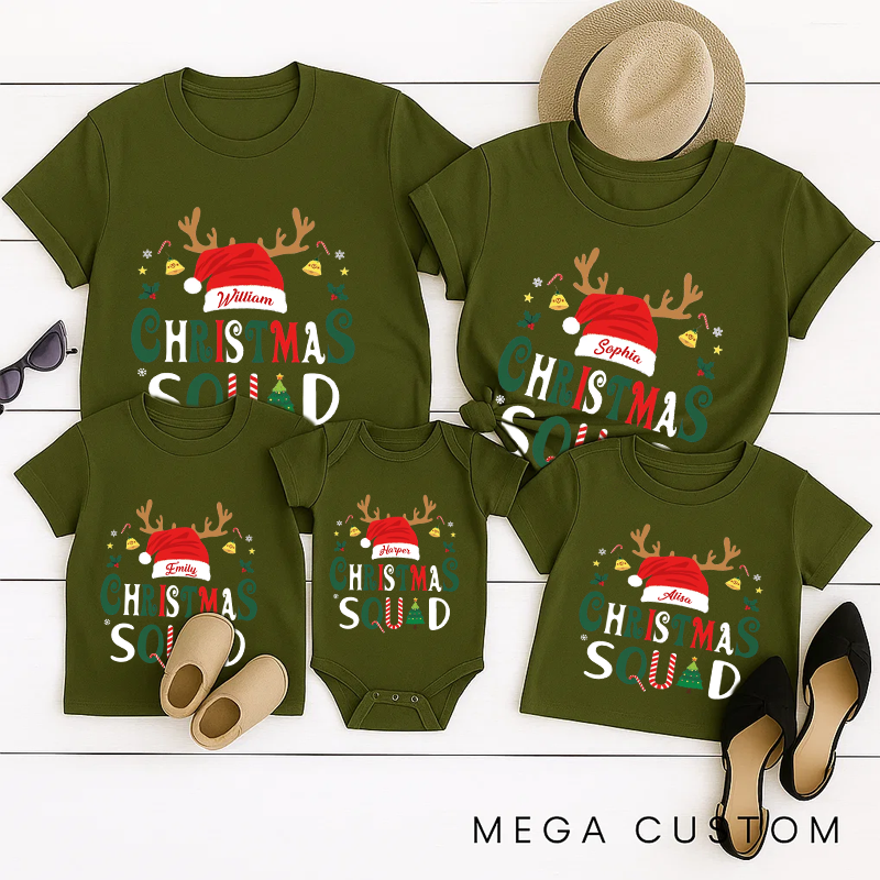 Personalized Family Matching Christmas Squad Shirt Christmas Family Tee and Gift