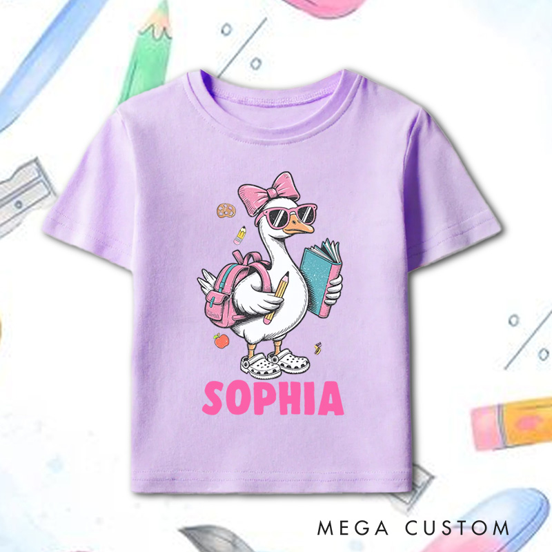 Personalized Back to School Silly Goose Kids T-Shirt 
