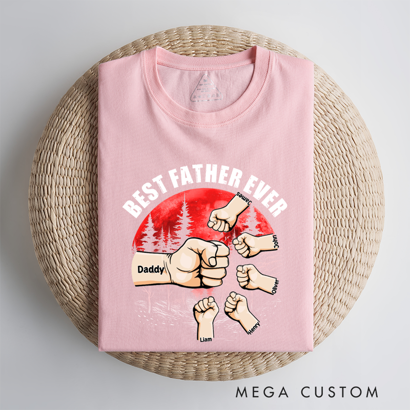 Personalized Best Papa Ever Fistbump Celebrating the Strength and Unity of Family Bonds Classic T-shirt