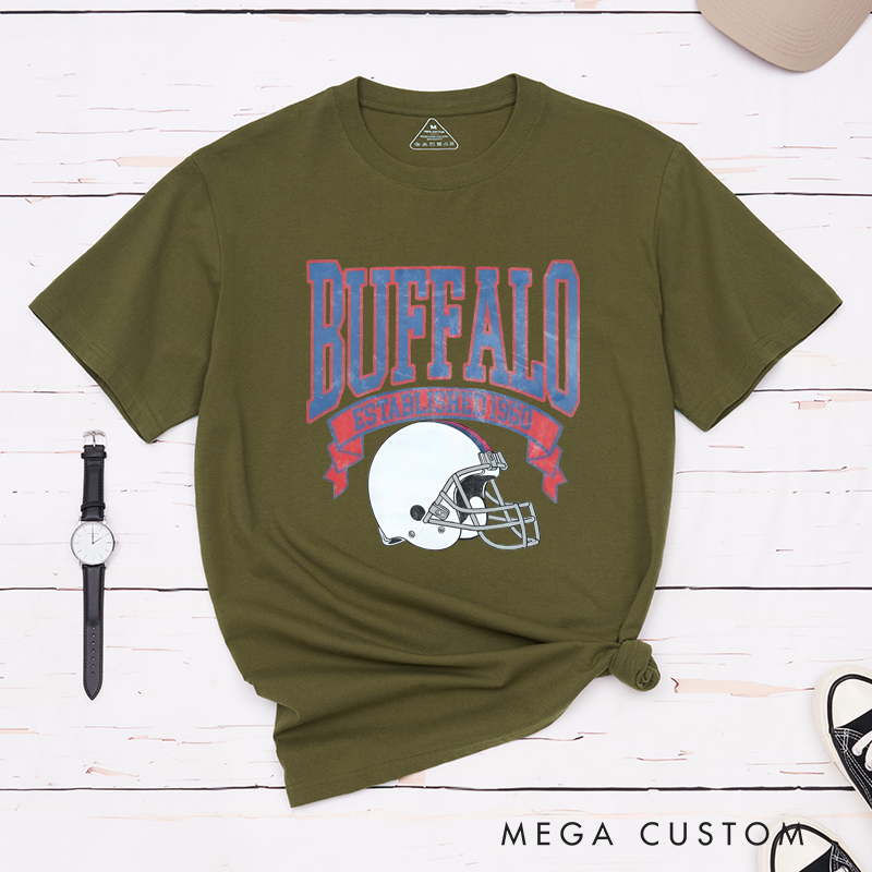 Personalized Buffalo Football Team T-Shirt with Custom Graphic Design