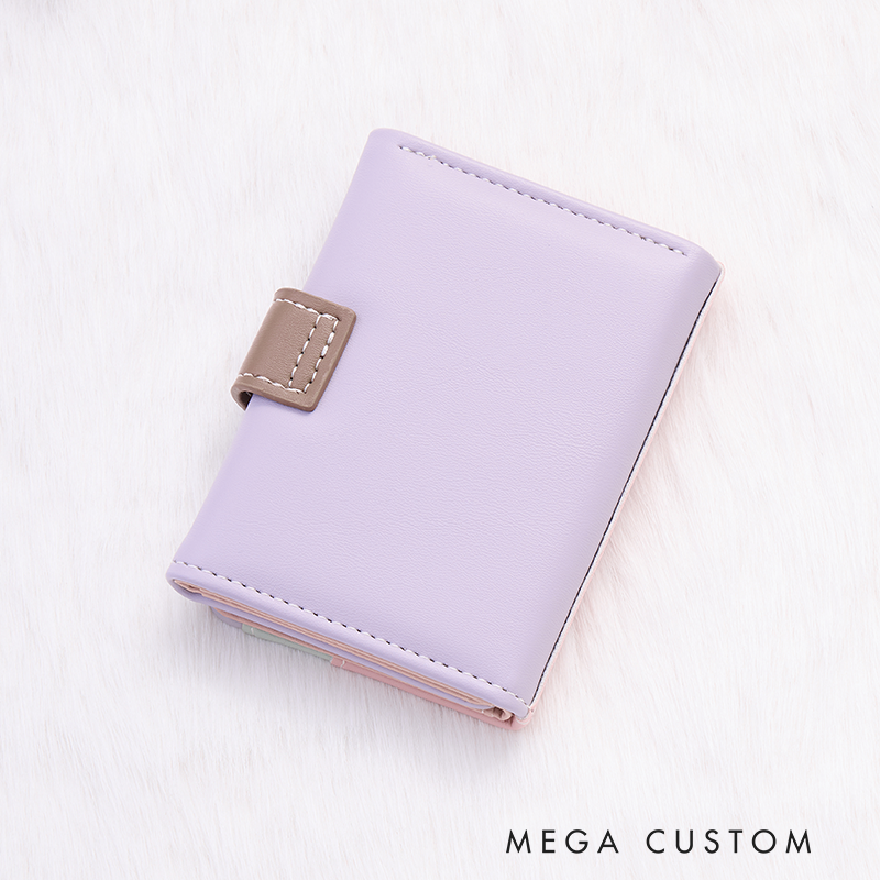 Personalized Leather Wallet for Girl Birth Flower Wallet for Her Trifold Wallet Zipper Wallet Purse Wallet Cute wallet Unique Gift for Her Birthday Gifts