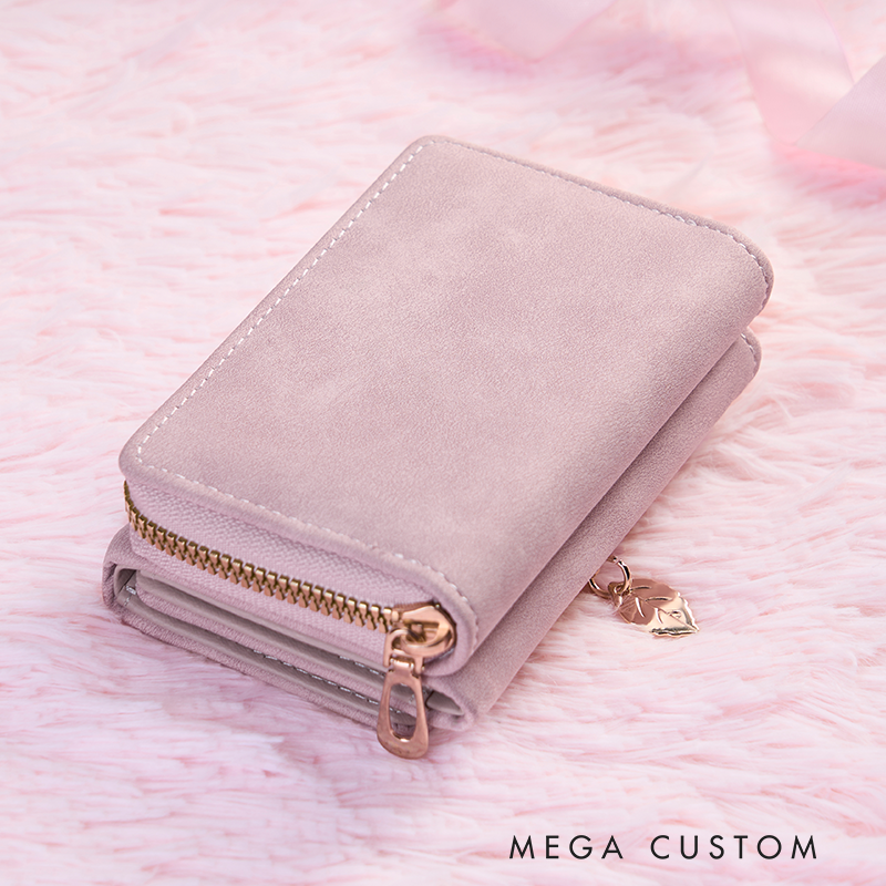 Personalized Leather Wallet for Girl Birth Flower Wallet for Her Trifold Wallet Purse Wallet Cute wallet Unique Gift for Her Birthday Gifts