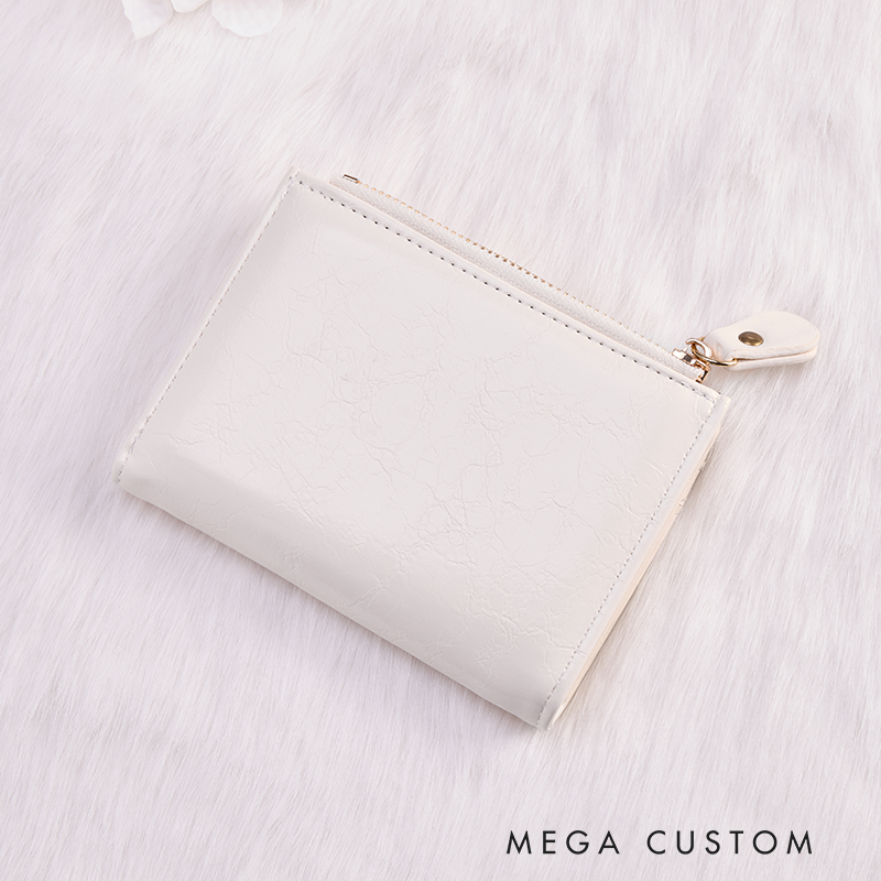 Personalized Leather Wallet for Girl Birth Flower Wallet for Her Purse Wallet Minimalist Wallet Cute wallet Unique Gift for Her Birthday Gifts