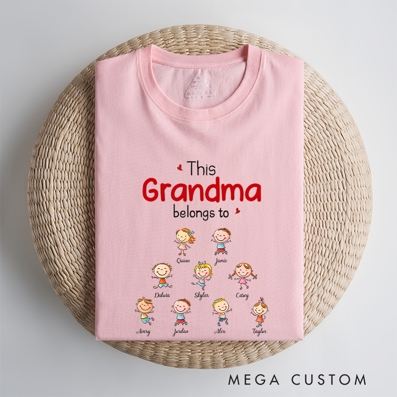 Personalized this Grandma Belongs to Grandkids Classic T-Shirt