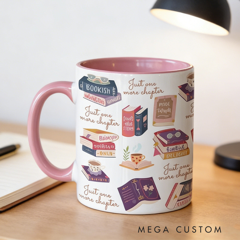 Personalized Just One More Chapter Mug Custom Girls Book Club Mug with Name Bookworm Coffee Cup for Reader Book Lover Librarian Gift