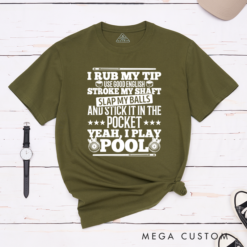 Personalized Pool T-Shirts with Custom Your Name on Your Sleeve - Funny Pool Lover Gift 