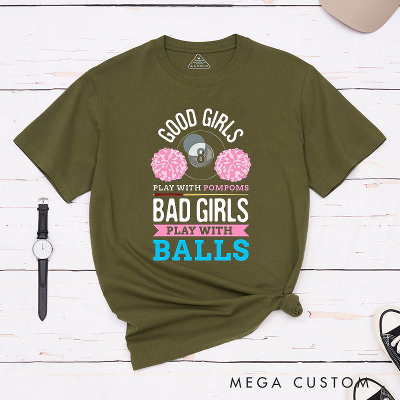 Personalized Pool T-Shirt with Your Name on the Sleeve for Bold Girls