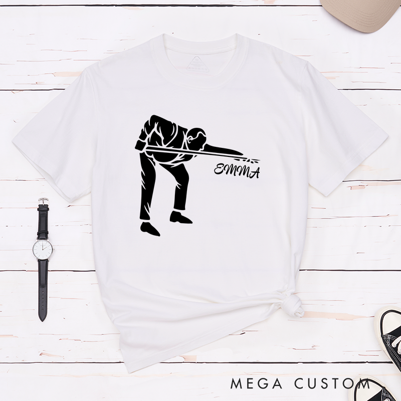 Personalized Billiards, Pool, and Snooker T-Shirts with Custom Your Name on Your Front