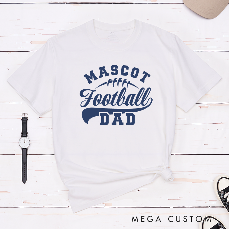 Personalized American Football Dad T-Shirts with Custom Team Name on the Front