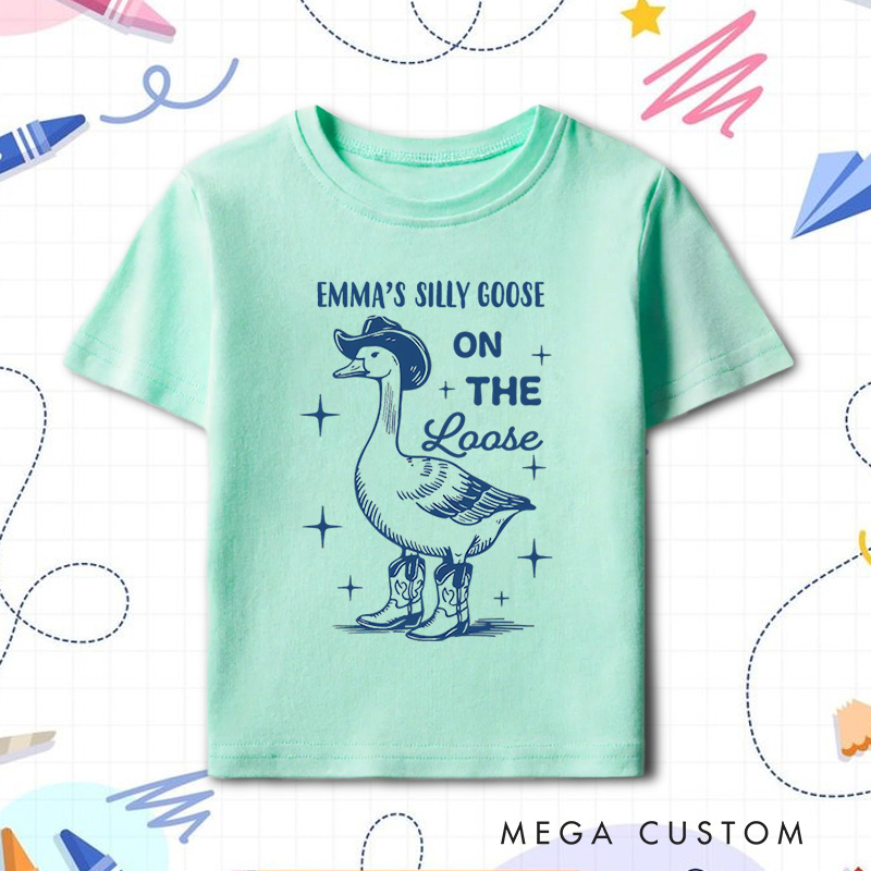 Personalized Silly Goose On The Loose Toddler Shirt Funny Silly Goose Kids Shirt 