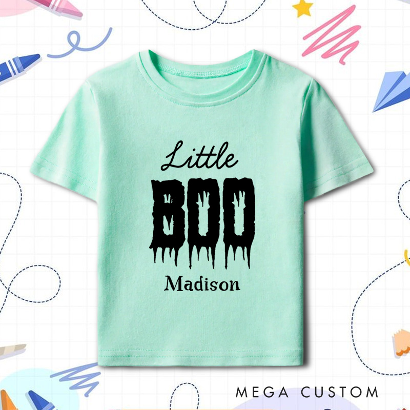 Personalized Little Boo Halloween Shirt for Kids Perfect for Creating a Fun and Spooky Look for Trick or Treating Kids T-Shirt
