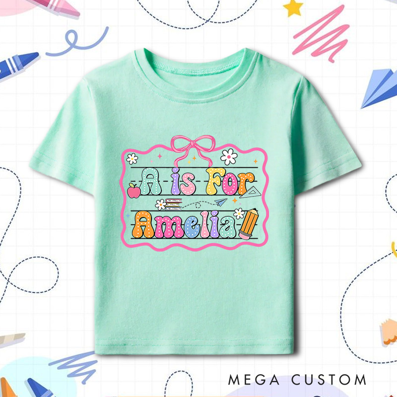 Personalized Back to School Kids T-Shirt Cute Kindergarten Shirt First Day Of School T-Shirt School Toddler Gift