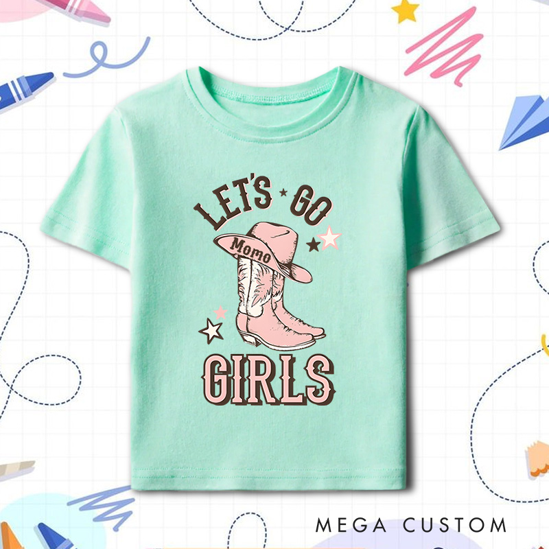 Personalized Let's Go Girls Cowgirl T-Shirt Gift for Kids