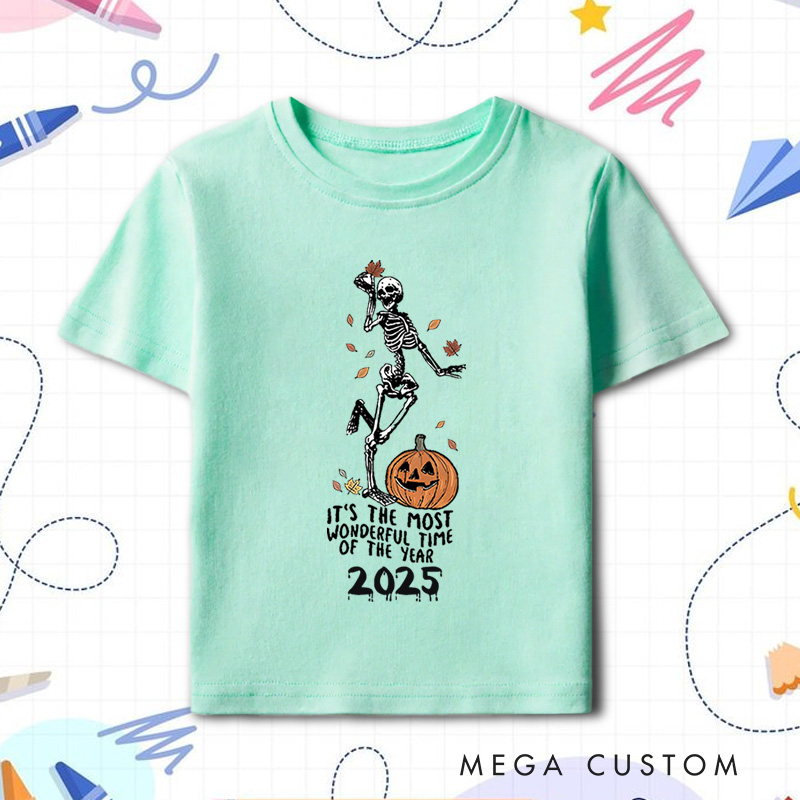 Personalized Most Wonderful Time of the Year Halloween Shirt for Kids Perfect for Celebrating Festive Moments Kids T-Shirt
