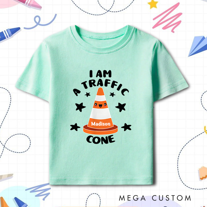 Personalized Traffic Cone Halloween Shirt for Kids Perfect for Adding a Fun and Unique Touch to Halloween Outfits Kids T-Shirt