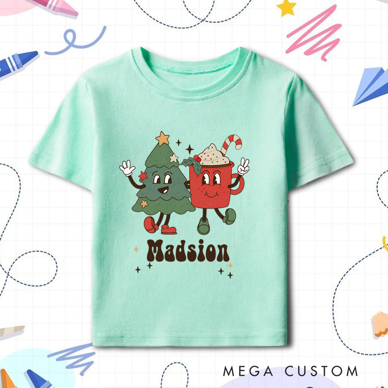 Personalized Christmas Toddler T-Shirt Funny Cute Christmas Kids Shirt 