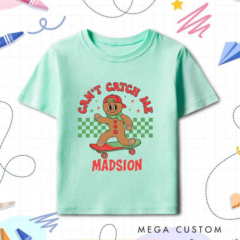 Personalized Gingerbread Kids Christmas T-Shirt Boy or Girl Christmas Gift