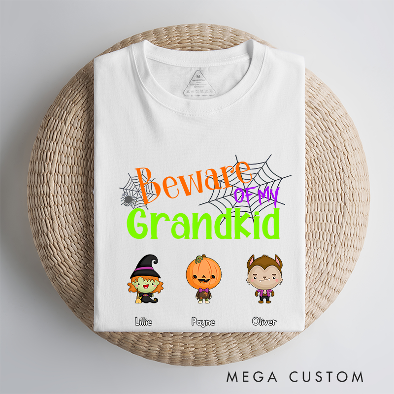 Personalized Beware of My Grandkids Halloween Classic T-Shirt Gift Ideas for Halloween