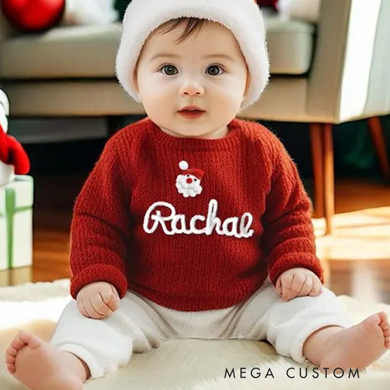 Personalized Christmas Embroidered Name Sweater Gift for Girls Boys Christmas Gifts