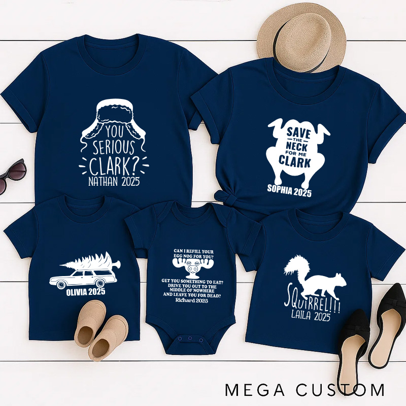 Personalized Classic Christmas Movie Inspired Funny Christmas Family Matching Shirts Group Shirts Movie Holiday Shirt