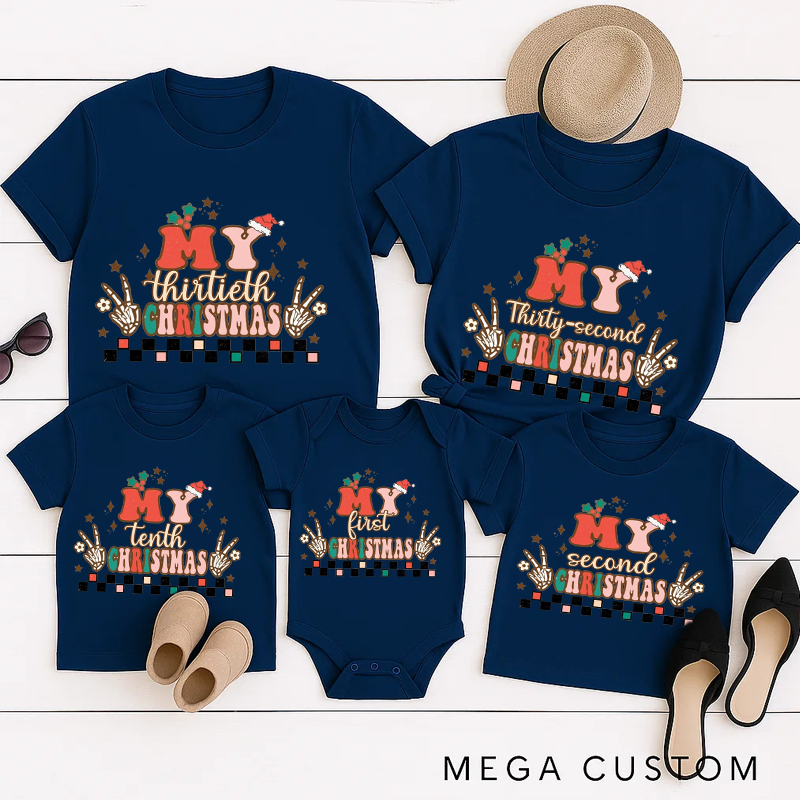 Personalized Family Matching My First Christmas Shirt Funny Christmas Shirt Christmas Tee Cute Christmas Shirt