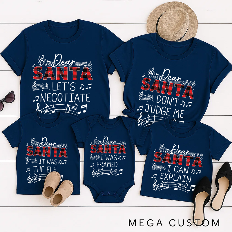 Personalized Family Matching Christmas Shirts Dear Santa Tee