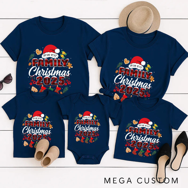 Personalized Family Matching Christmas Shirt Funny Family Christmas Tee Family Christmas Santa Tee