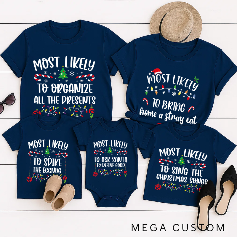 Personalized Family Matching Most Likely to Christmas Shirt Funny Christmas Tees