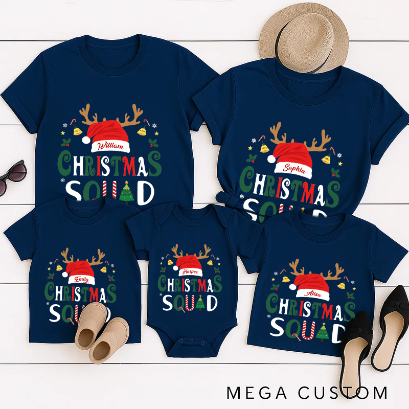 Personalized Family Matching Christmas Squad Shirt Christmas Family Tee and Gift