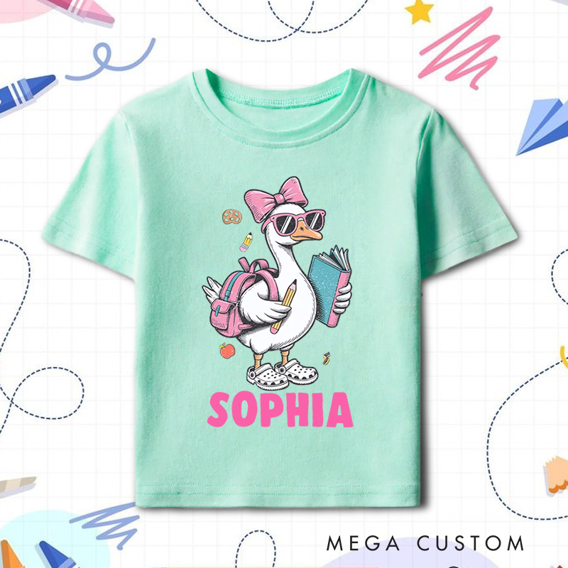Personalized Back to School Silly Goose Kids T-Shirt 