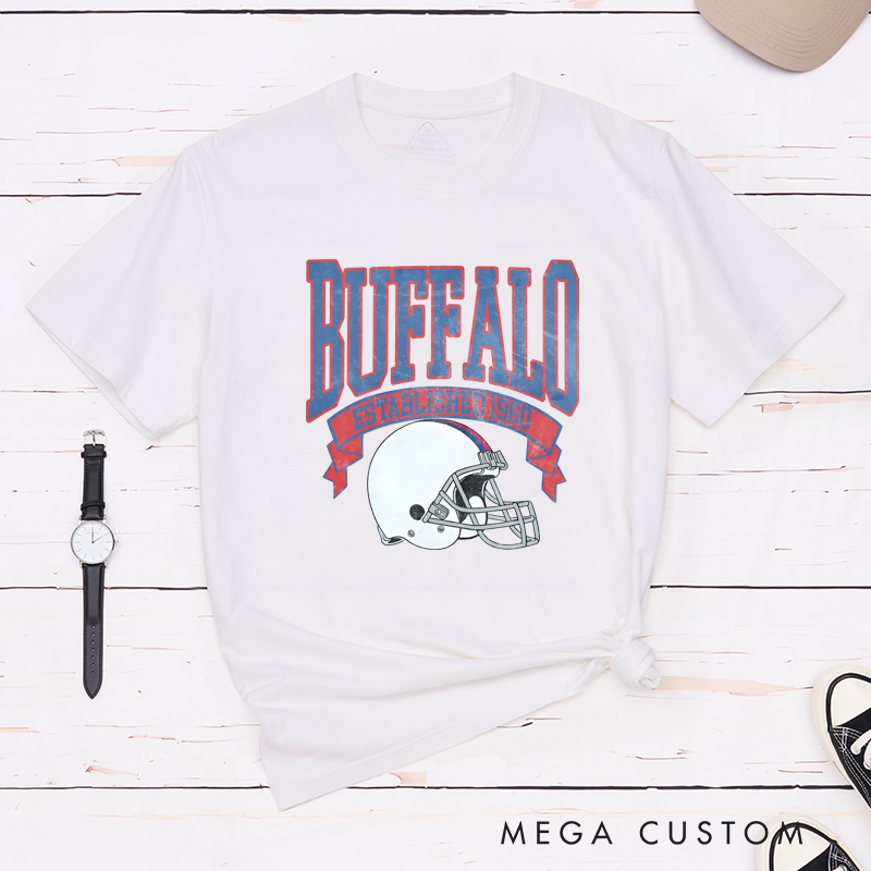 Personalized Buffalo Football Team T-Shirt with Custom Graphic Design