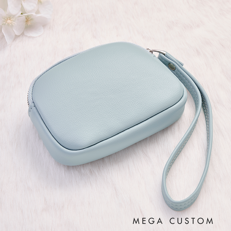 Personalized Leather Wristlet Wallet Birth Flower Wallet for her Leather Wallet With Zipper Purse Wallet Cute wallet Unique Gift for Her Birthday Gifts