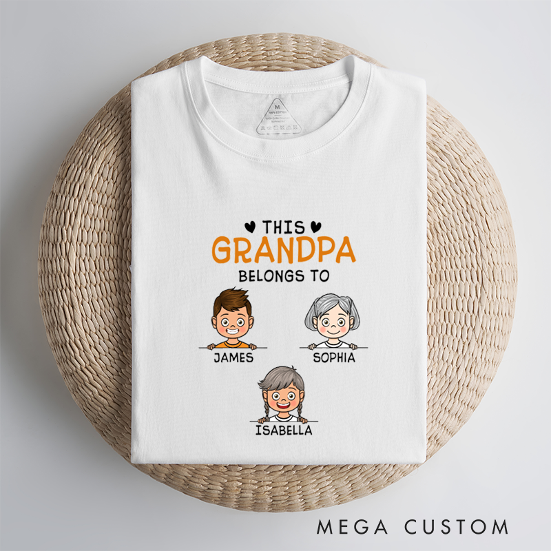 Personalized This Grandpa Belongs To Classic T-shirt
