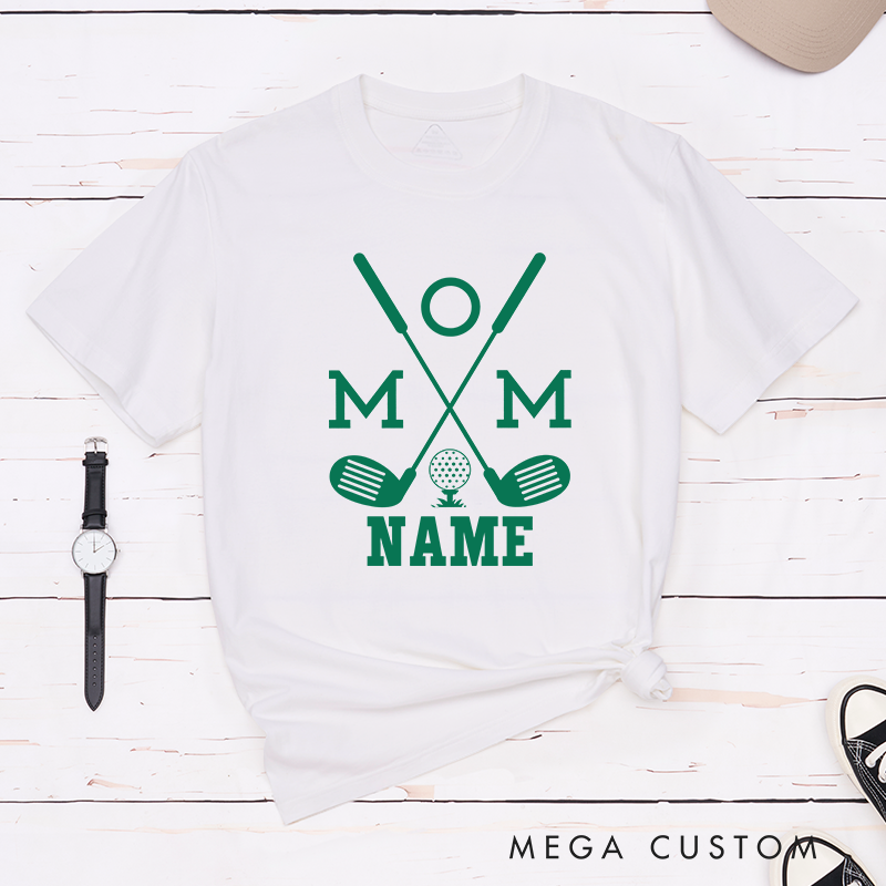 Personalized Mom Golf T-Shirt with Custom Name Unique Gift for Golf Moms Custom Golf Shirt for Women