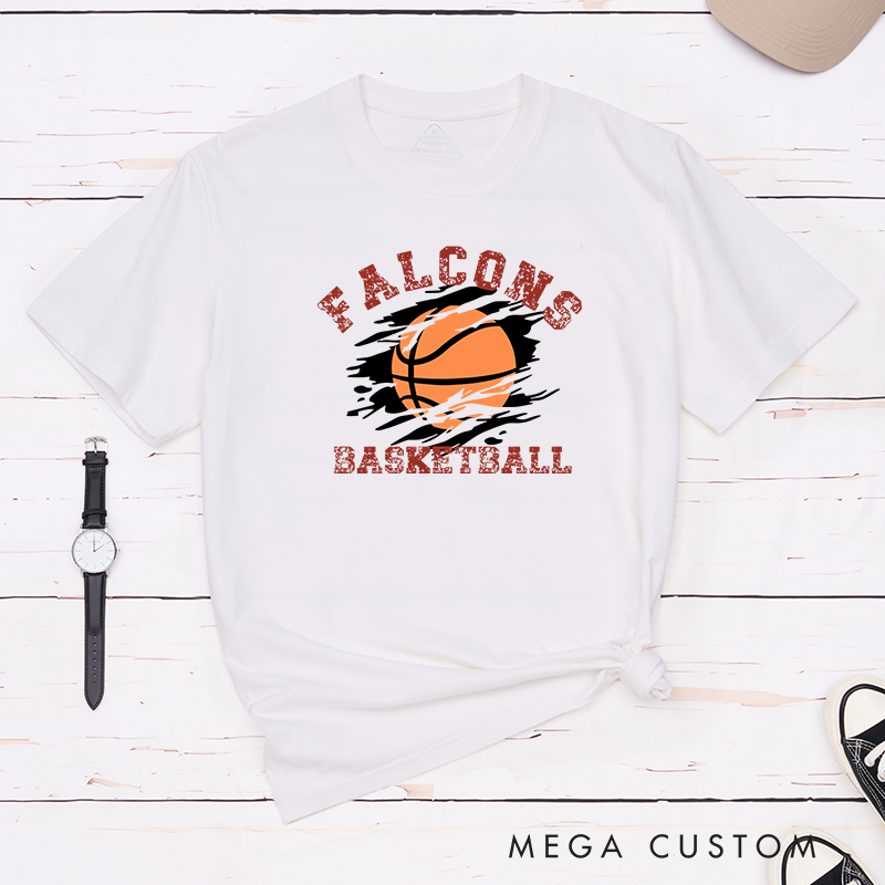 Personalized Basketball T-Shirt with Custom Team Name Player Number and Bold Graphic Design