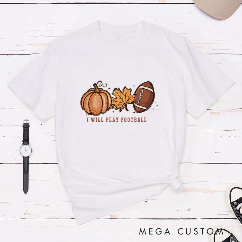 Personalized American Football and Rugby Autumn Game Day T-Shirts with Featuring Custom Number-Fall, Football, and Fun