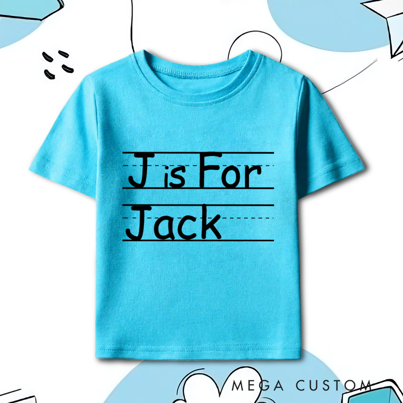 Personalized A is for Alphabet Name Shirt First Day of School Tee for Kids Toddler and Youth Back to School Outfit with Name