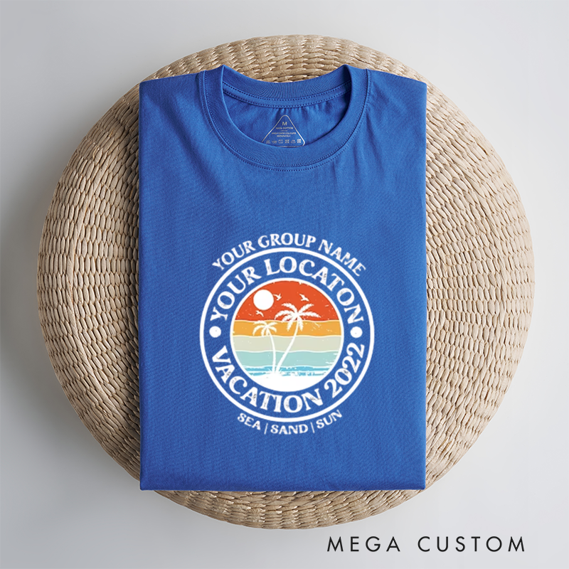 Personalized Vacation T-Shirt Celebrate Your Unique Trip with Custom Group Name Location and Year Design