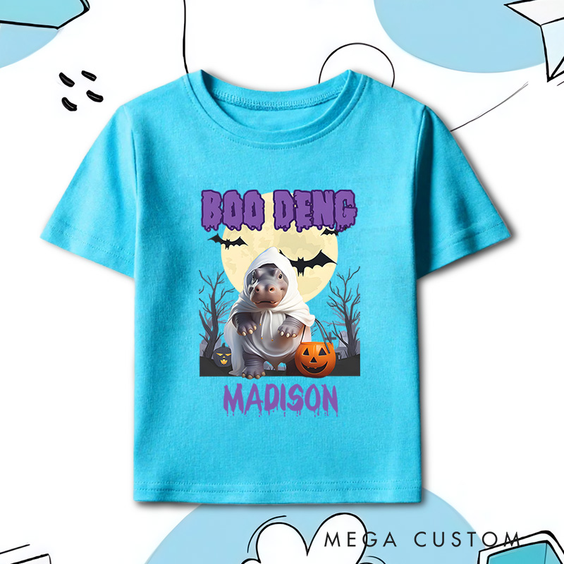 Personalized Boo Deng Halloween Shirt for Kids Perfect for Fun and Spooky Seasonal Celebrations During Halloween Kids T-Shirt