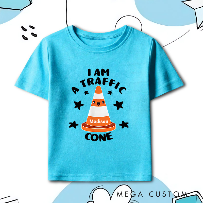 Personalized Traffic Cone Halloween Shirt for Kids Perfect for Adding a Fun and Unique Touch to Halloween Outfits Kids T-Shirt