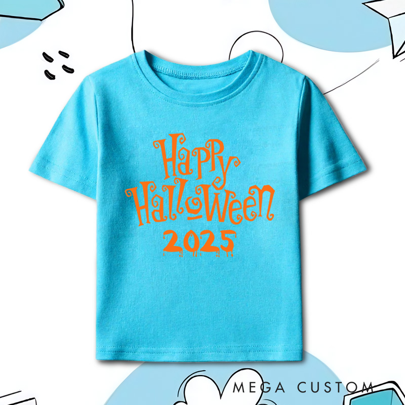 Personalized Happy Halloween Shirt for Kids Perfect for Adding a Cheerful and Festive Touch to Halloween Celebrations Kids T-Shirt