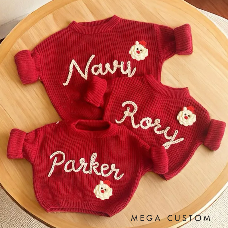 Personalized Christmas Embroidered Name Sweater Gift for Girls Boys Christmas Gifts