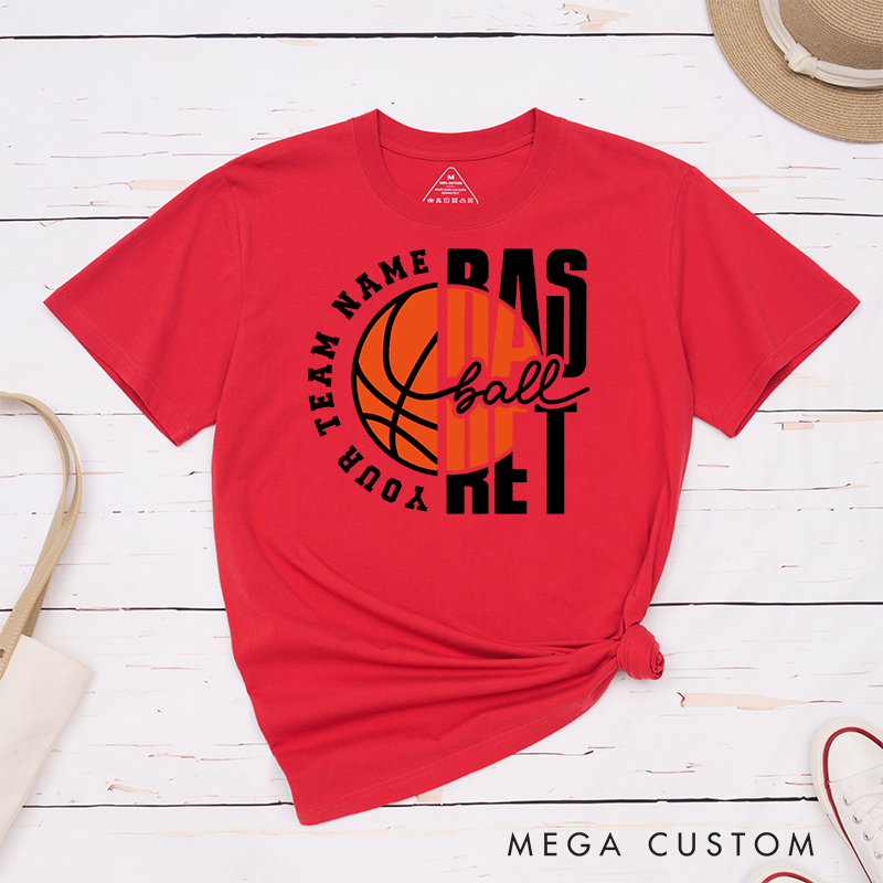 Personalized Basketball Team T-Shirt with Custom Name for Men and Women