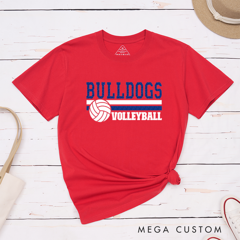 Personalized Volleyball T-Shirts Featuring Your Team Name on the Front