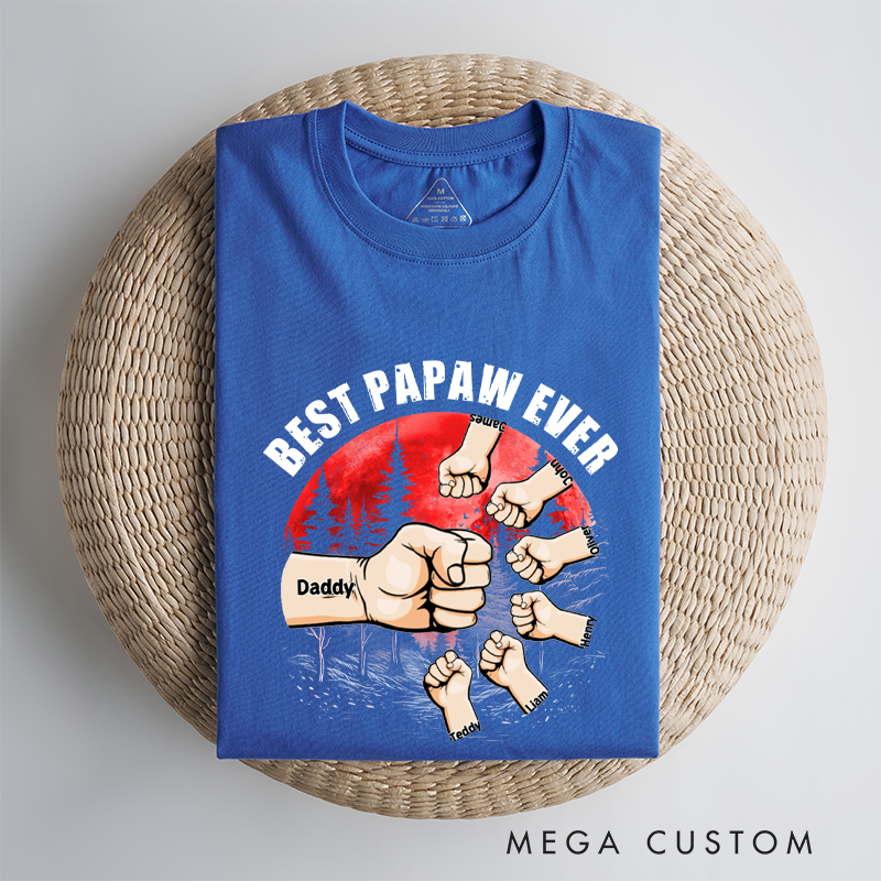 Personalized Best Papa Ever Fistbump Celebrating the Strength and Unity of Family Bonds Classic T-shirt