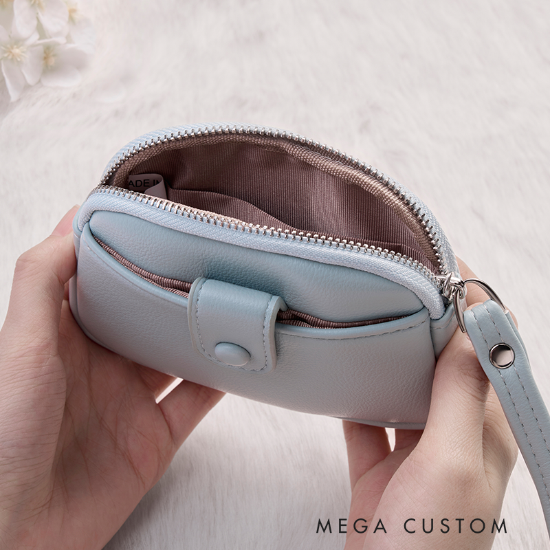 Personalized Leather Wristlet Wallet Birth Flower Wallet for her Leather Wallet With Zipper Purse Wallet Cute wallet Unique Gift for Her Birthday Gifts