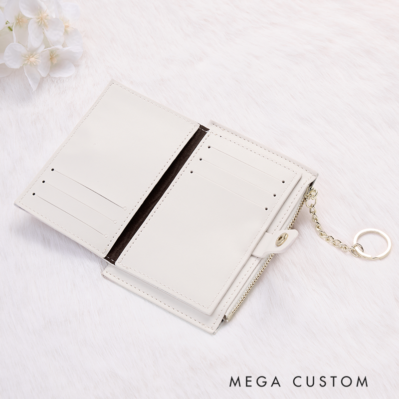 Personalized Leather Wallet for Girl Birth Flower Wallet for Her Leather Wallet With Zipper Purse Wallet Cute wallet Unique Gift for Her Birthday Gifts