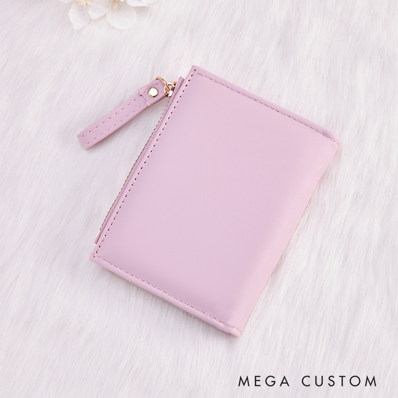 [Copy]Personalized Leather Wallet for Girl Birth Flower Wallet for Her Credit Card wallet Leather Wallet With Zipper Purse Wallet Cute wallet Unique Gift for Her Birthday Gifts